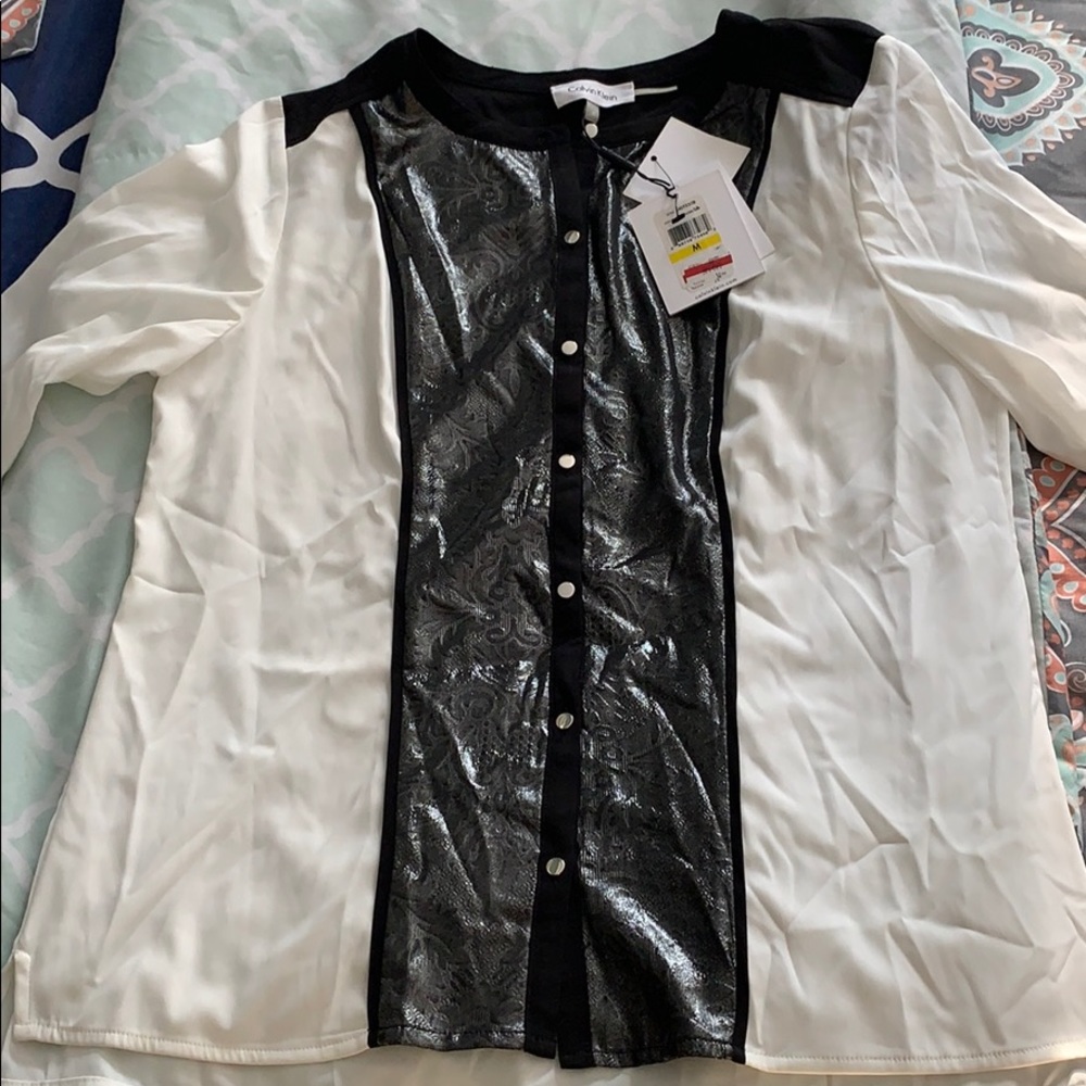 NWT Calvin Klein button down blouse